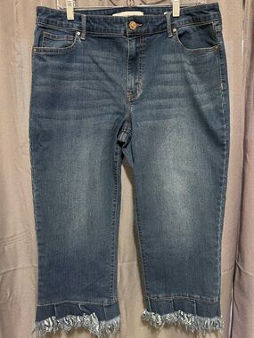 Vintage America Women’s Vintage Fringe Capri Blue Jeans